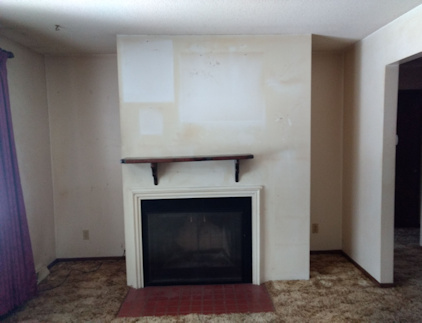 before renovation fireplace